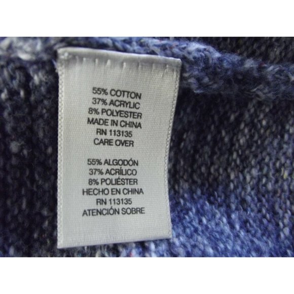 Jillian & Nicole PS Denim Blue White Marled Cowl Neck Sweater SP variegated yarn - Picture 8 of 9